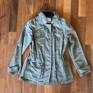 Banana Republic women jacket outdoor utility rain coat olive green/khaki medium